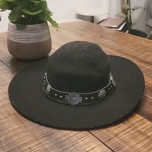 Vtg HARLEY DAVIDSON Black Cowboy Hat